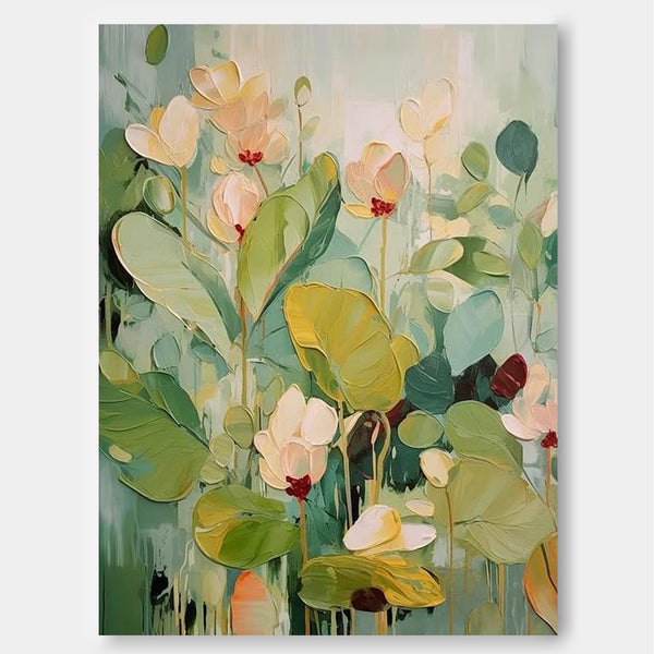 Extra Large Textured Abstract Flower Paintings Contemporary Floral Paintings Spring Painting Framed Floral Wall Art
