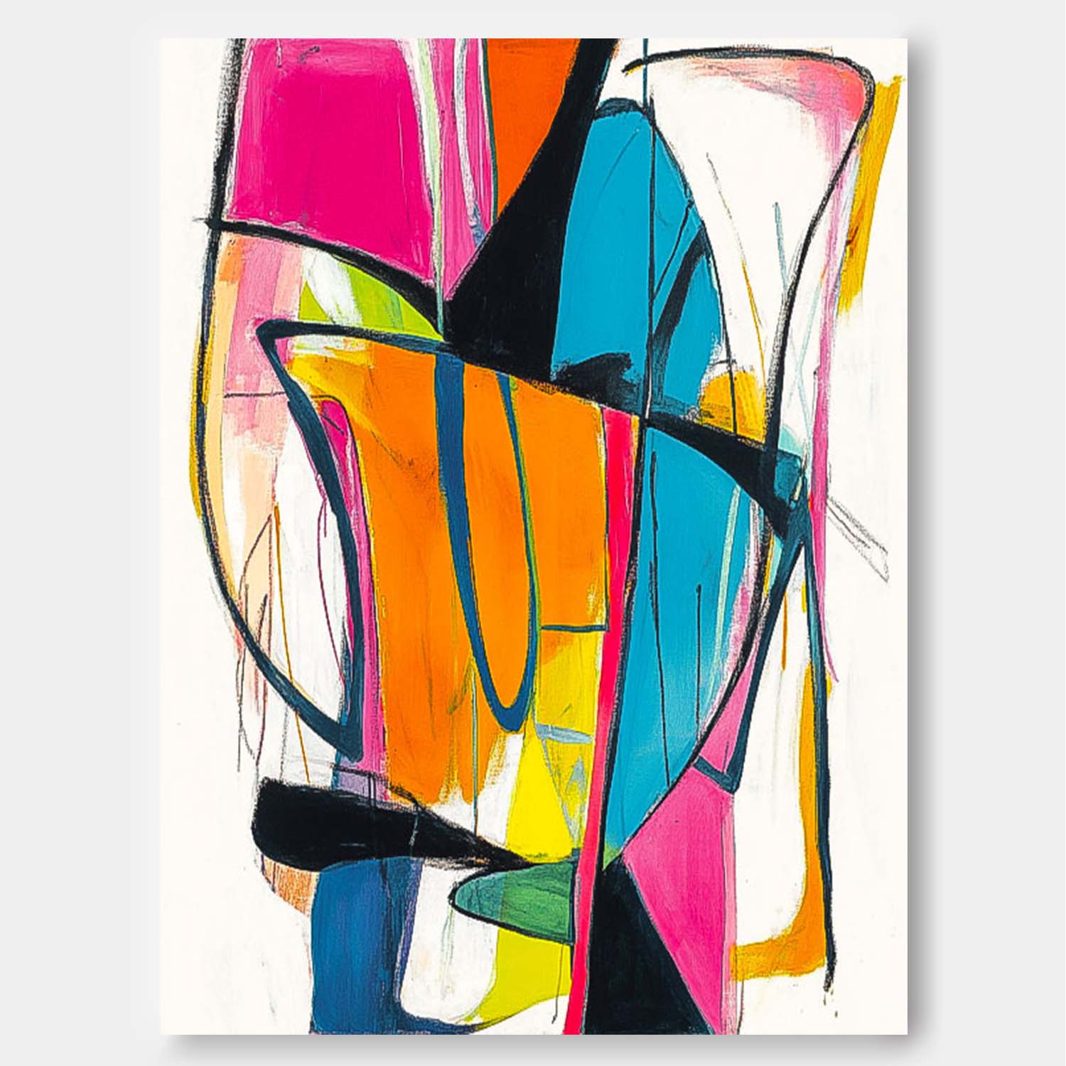 Modern Graffiti Wall Art Colorful Original Acrylic Painting Wall Art Abstract Oil Painting On Canvas