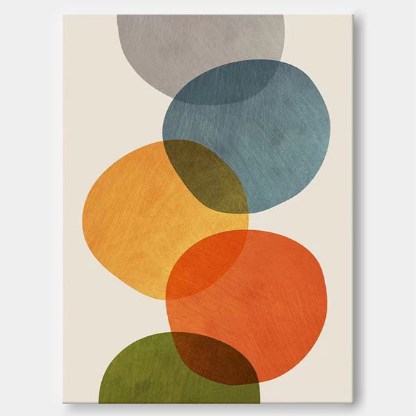Abstract Geometric Shapes Wall Art  Modern Color  Minimalist Geometric Color painting Living Room