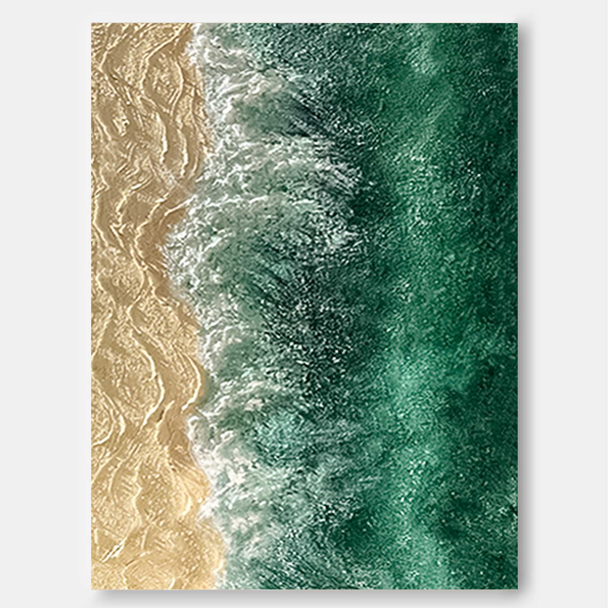 Green Texture Ocean Abstract Oil Painting Large Ocean Original Painting On Canvas Modern Wall Art Living Room Decor