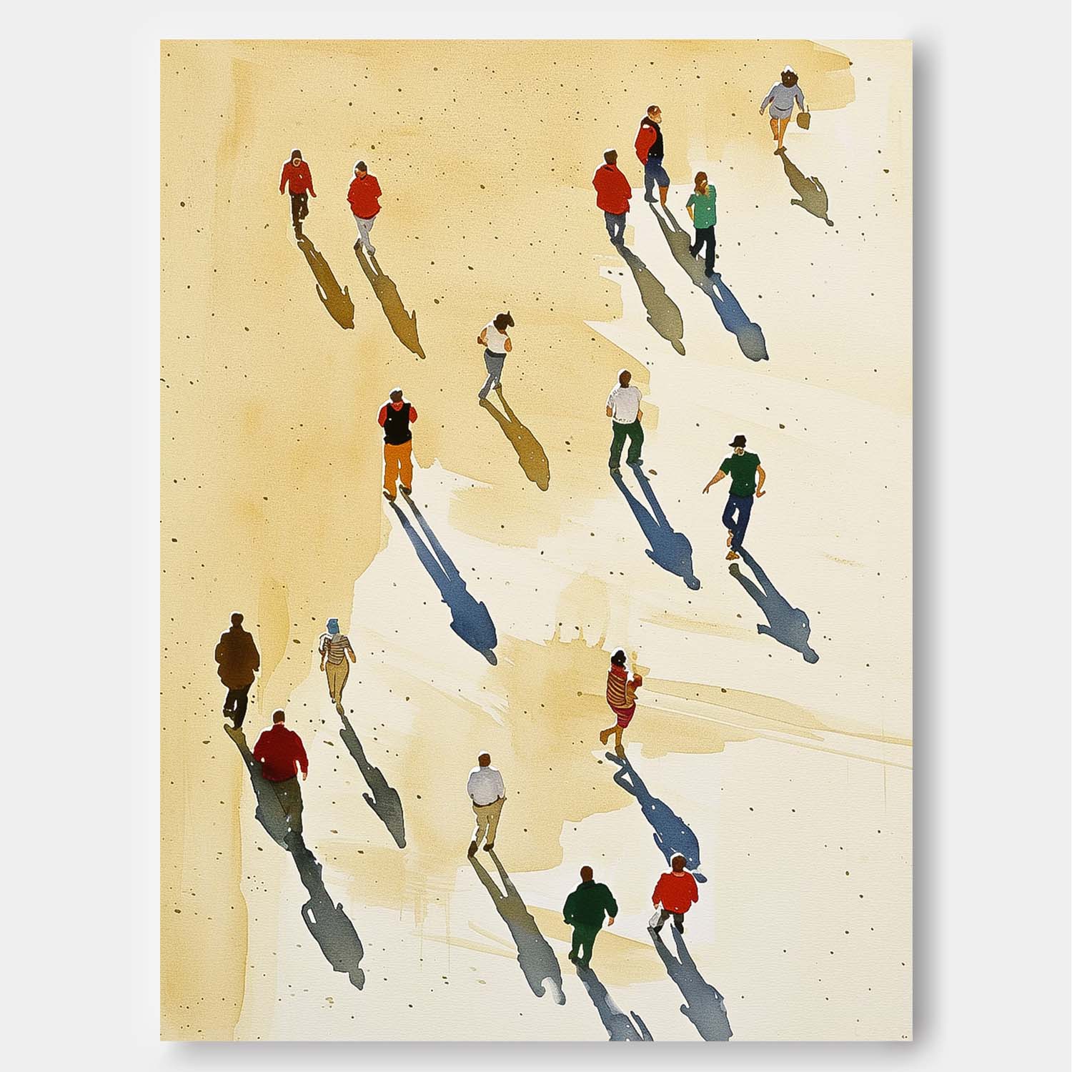 Modern People And Beach Wall Art Impressionism Ocean Abstract Large Original Oil Painting On Canvas Home Decor