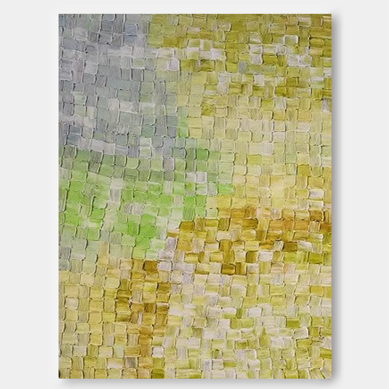 Yellow And Grey Abstract Oil Painting on Canvas Modern Texture Wall Art Large Colorful Original Knife Painting Home Decor