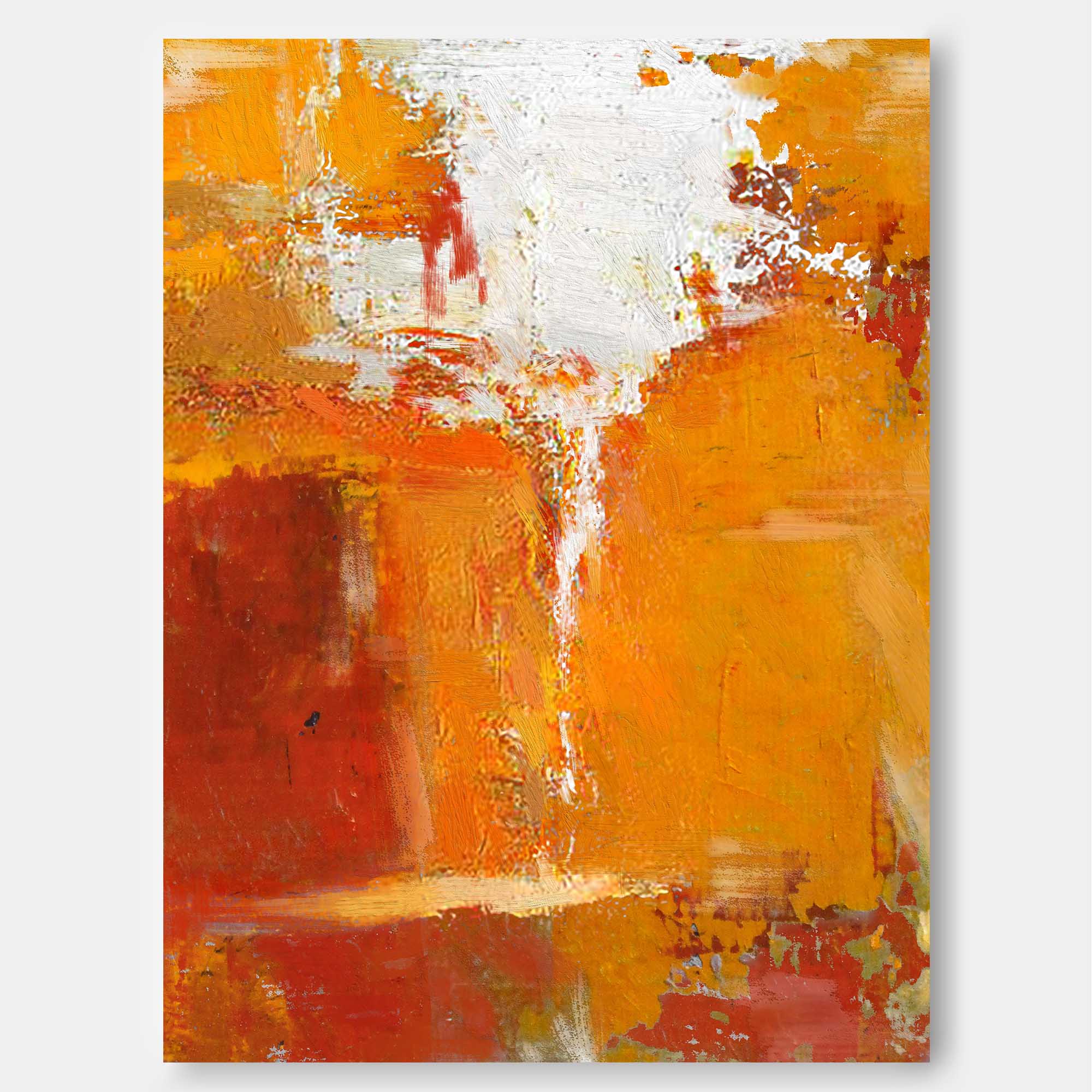 Textured Yellow Abstract Canvas Oil Painting Large Textured Painting Original Wall Art For Living Room