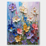 Original Floral Painting Abstract Flower Acrylic Painting On Canvas Large Lovely Textured Art Home Decor