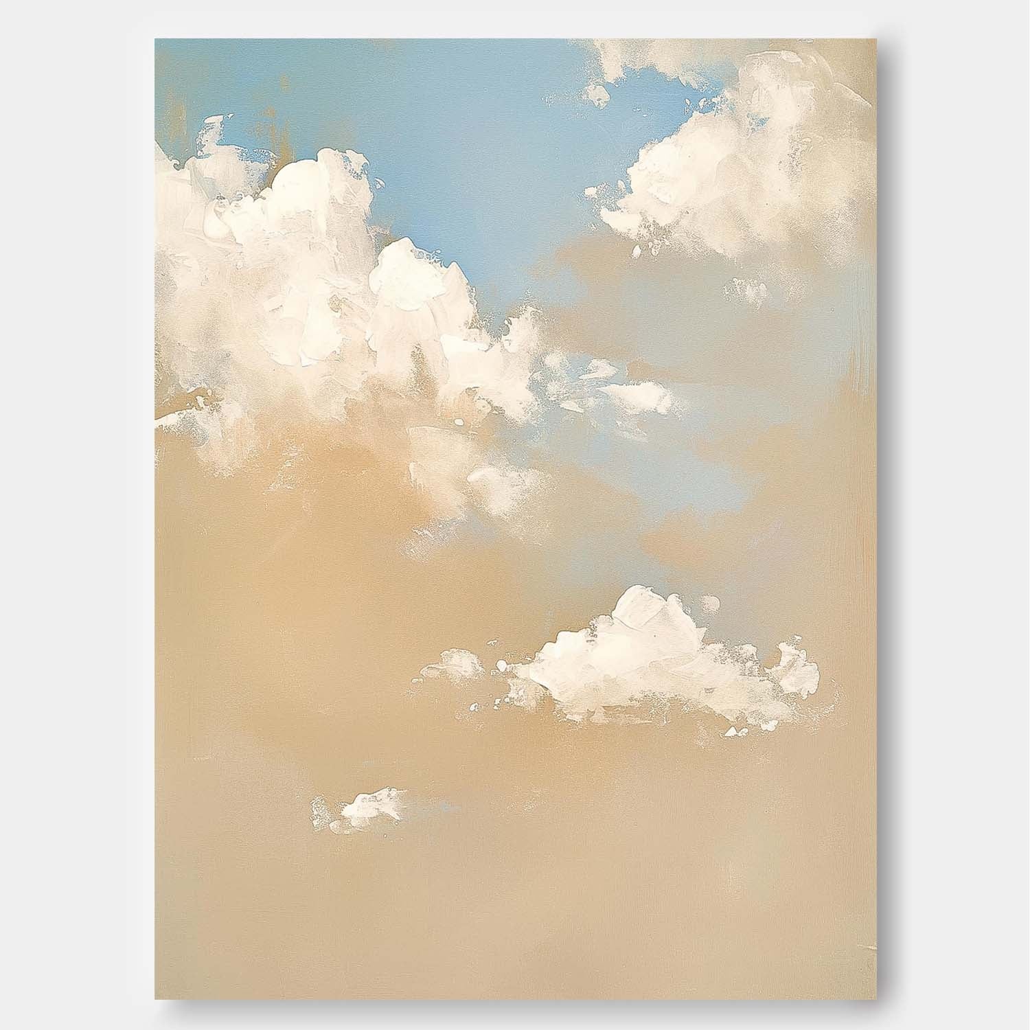 Large Cloud Painting On Canvas Abstract Cloud Oil Painting Warm Yellow Cloudiness Texture For Living Room