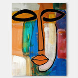 Original Colourful Bold Bright Artwork Expressive Abstract Faces Painting Modern Design New Art Wall Hanging