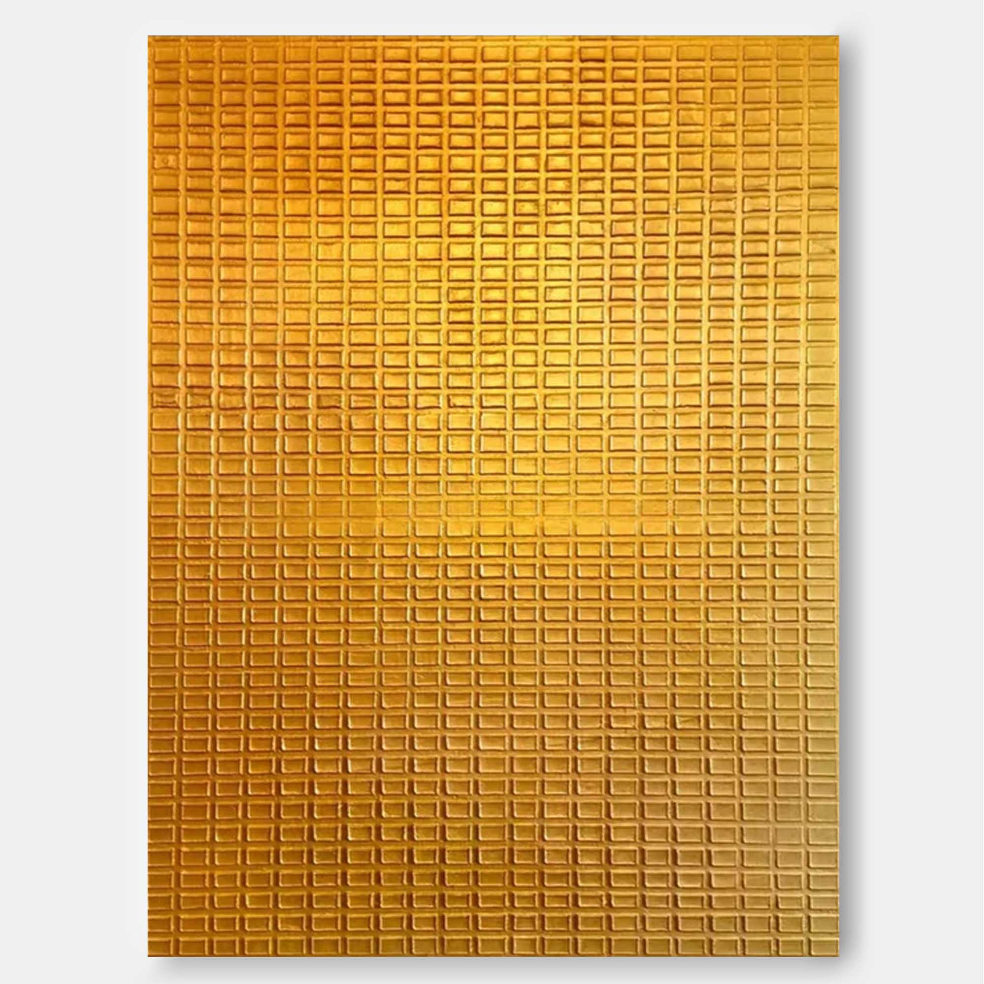 Large Original Textured Oil Painting On Canvas Gold Abstract Wall Art Modern Minimalist Decor 