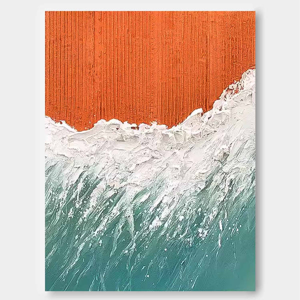 Vibrant Colors Original Abstract Beach Oil Painting On Canvas Large  Ocean Wall Art Texture Artwork Home Decor