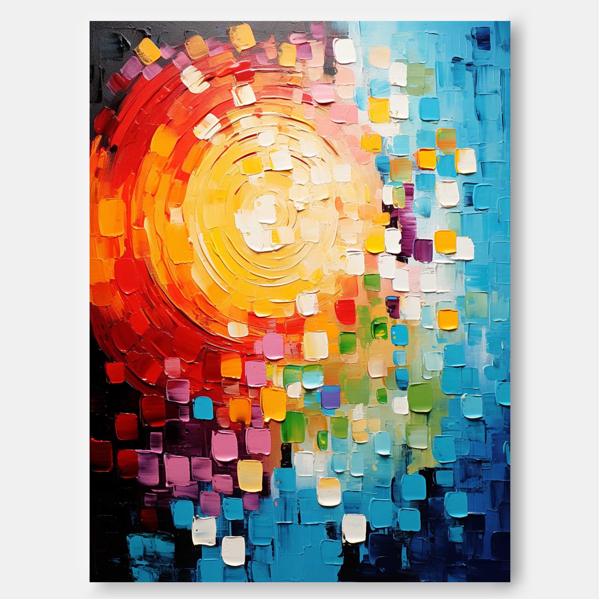 Vibrant Colorful Abstract Oil Painting On Canvas Large Colorful Original Painting Modern Texture Wall Art Home Decor