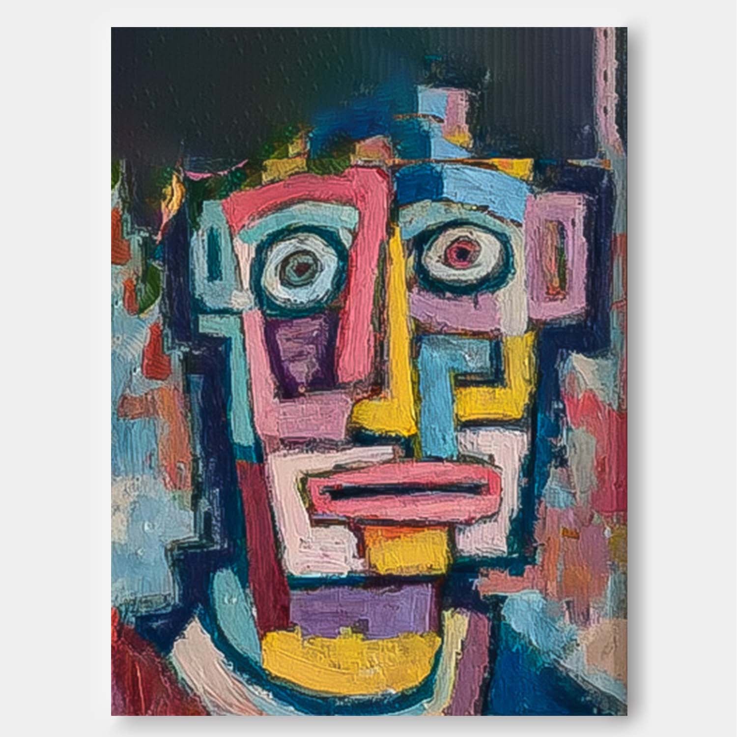 Large People Wall Art Color Abstract Portrait Oil Painting Canvas Original Humor Face Painting
