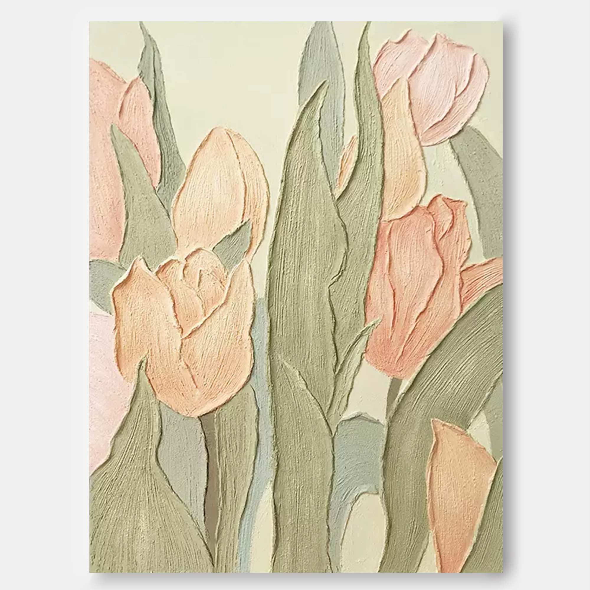 Original Flower Wall Art Large Textured Floral Acrylic Painting Modern White Floral Oil Painting On Canvas Home Decor