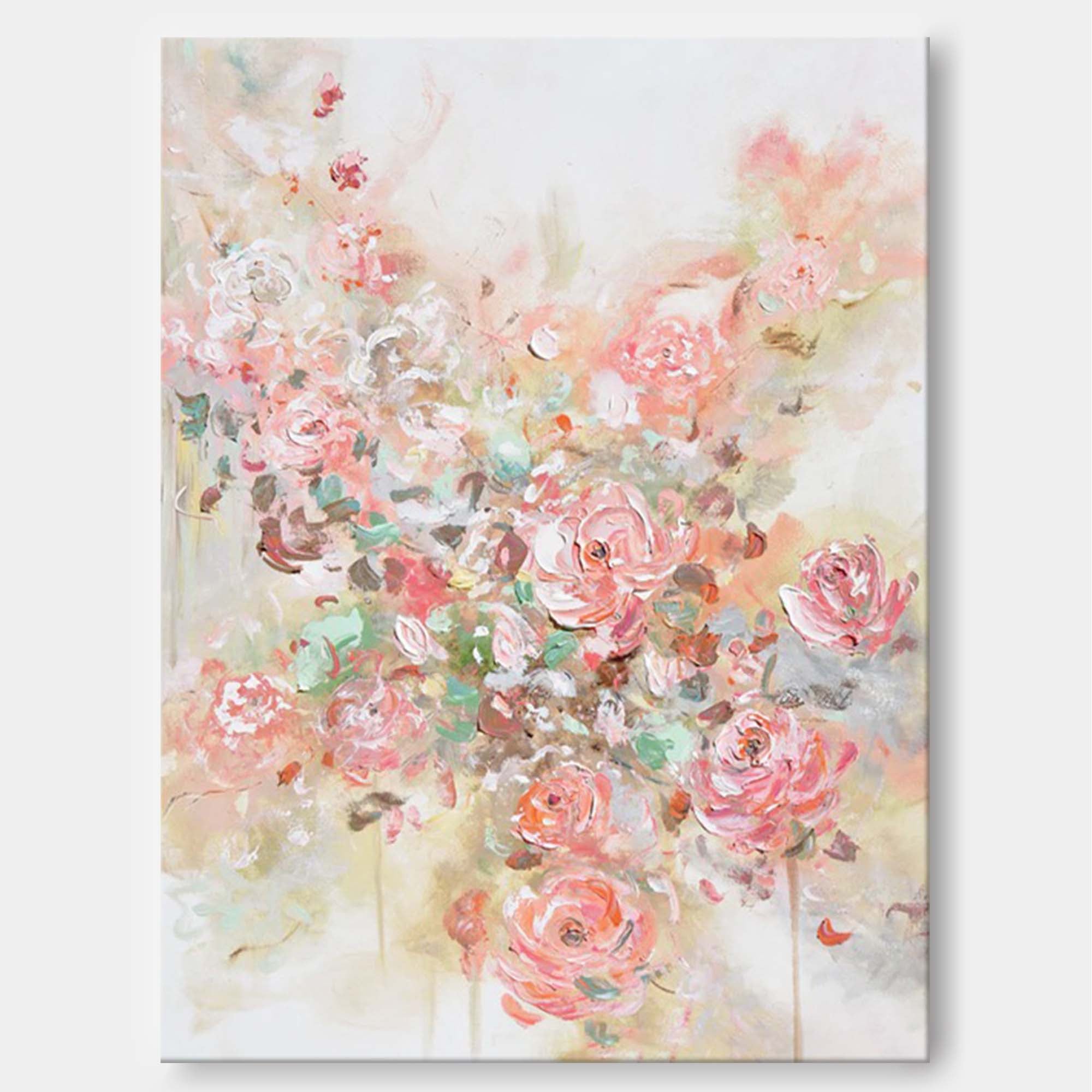 Abstract Pink Flower oil Painting On Canvas Original Wall Art Modern Painting Home Decor