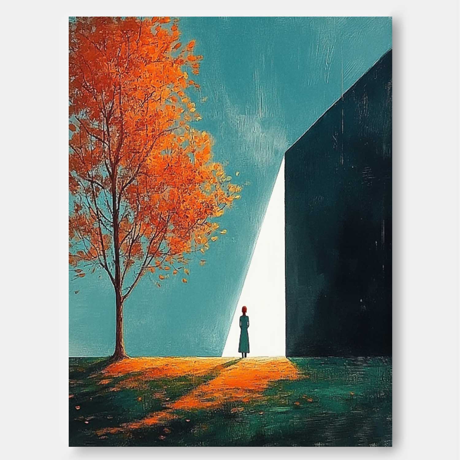 Large Girl Artwork Original Lady Aesthetic Acrylic Painting Canvas Abstract Woman Wall Art Framed