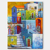 Original Architecture Wall Art Painting Large Modern Architecture Oil Painting Home Decor