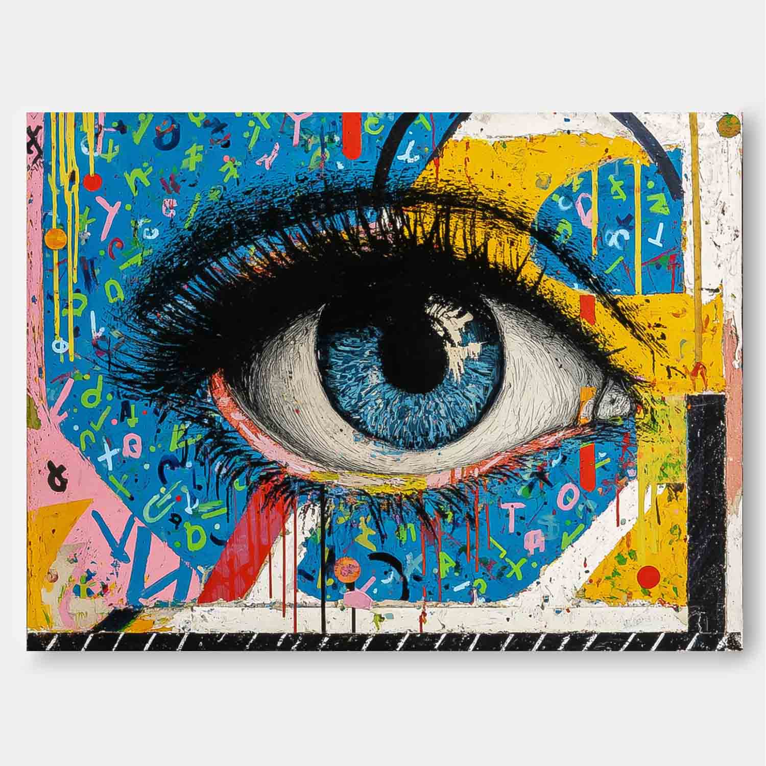 Modern Colorful Artwork Abstract Eye Oil Painting Texture Acrylic painting Original Wall Art Home Decor