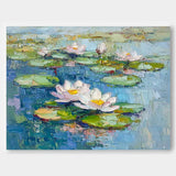 Big Lotus Flower Texture Artwork Original Lotus Oil Painting On Canvas Abstract Acrylic painting Home Decor