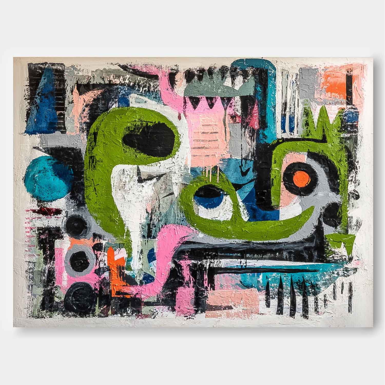 Abstract Oil Painting Colorful Irregular Graffiti Artwork Texture Acrylic painting Original Wall Art
