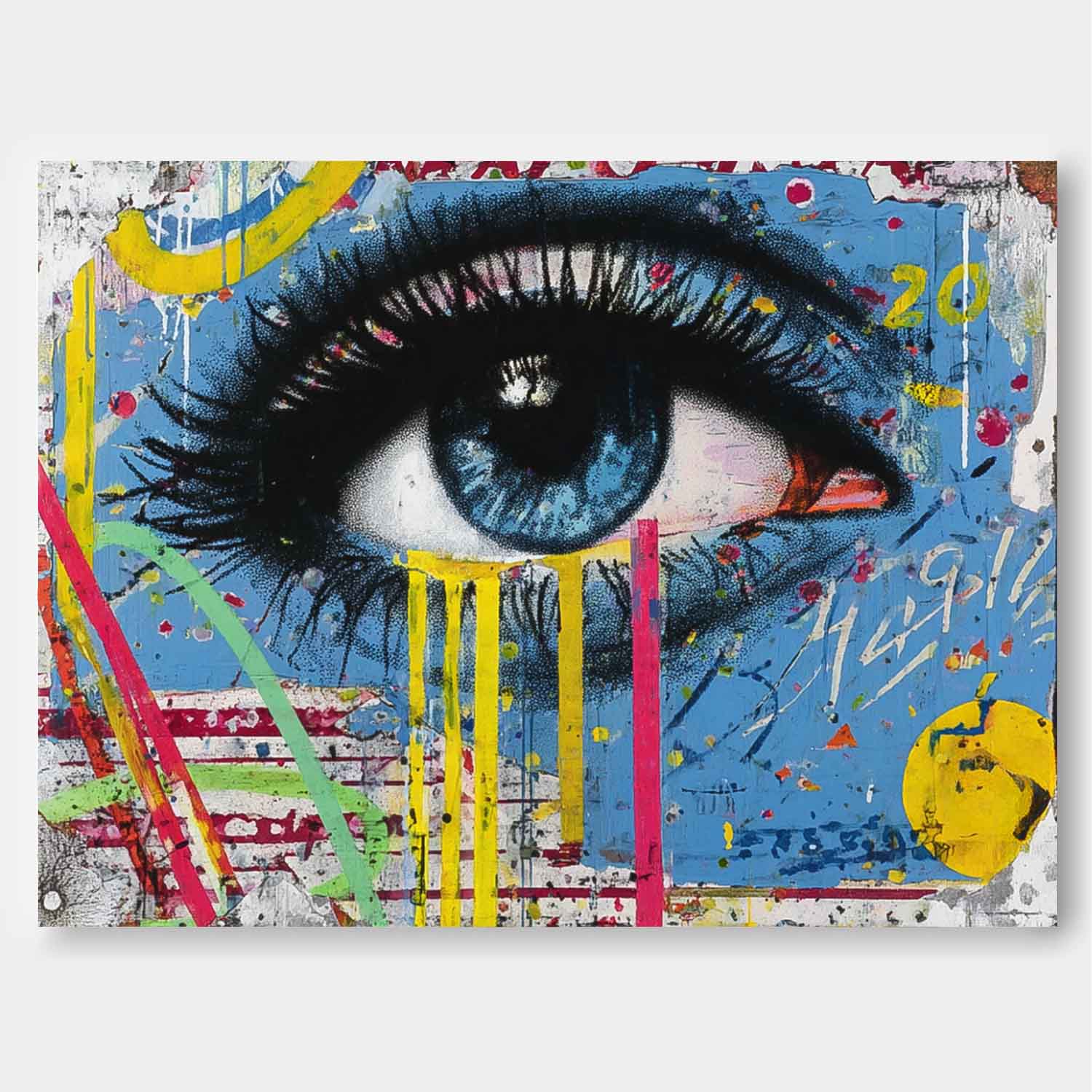Abstract Eye Oil Painting Modern Colorful Artwork Texture Acrylic painting Original Wall Art Home Decor