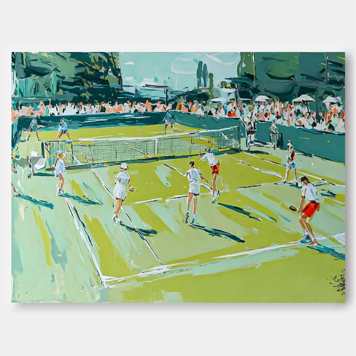 Textured Wall Art Large Green Tennis Court Painting Abstract Tennis Sports Art On Canvas Tennis Lovers Gift