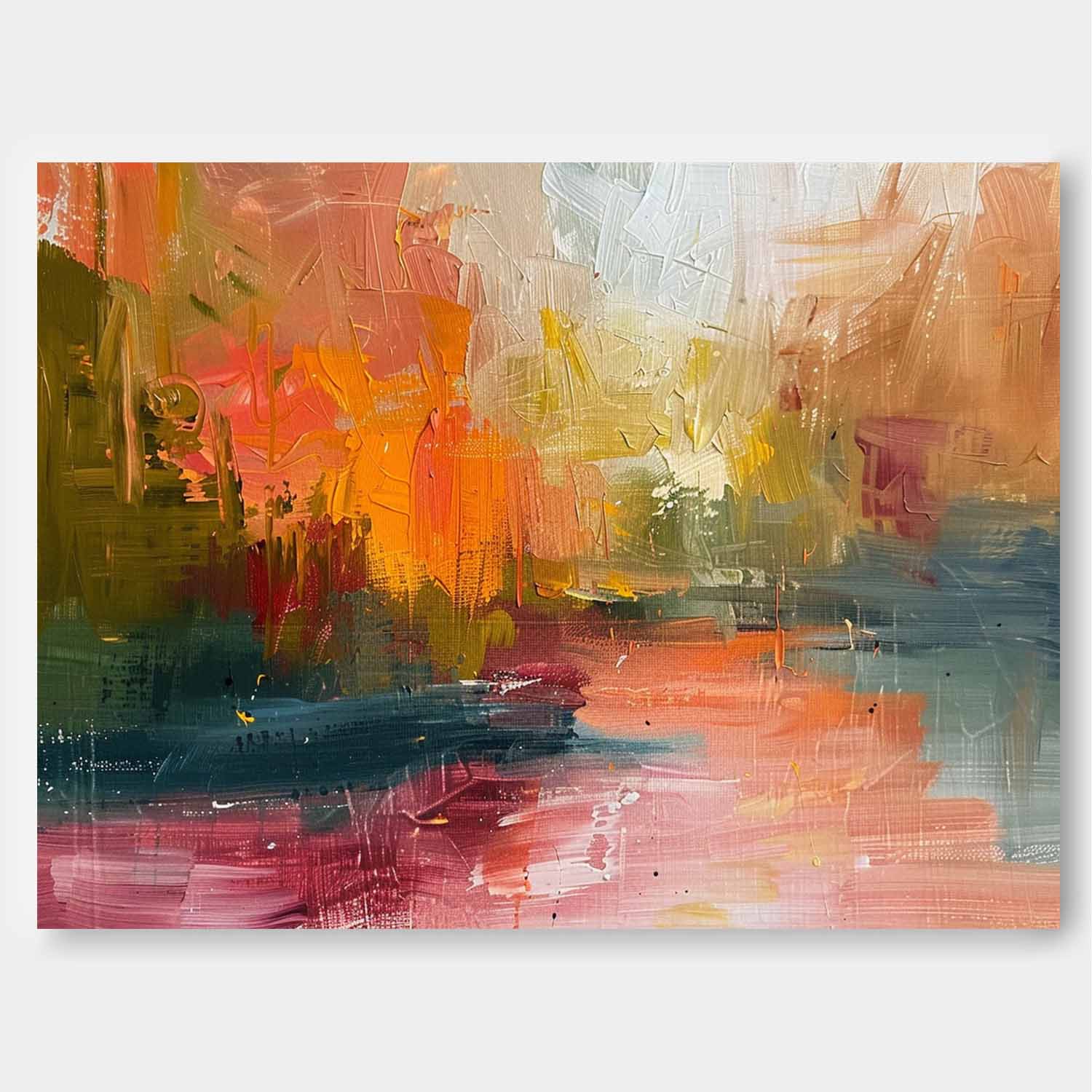 Original Scenery Painting Abstract Landscape Oil Painting On Canvas Framed Texture High Quality Wall Art