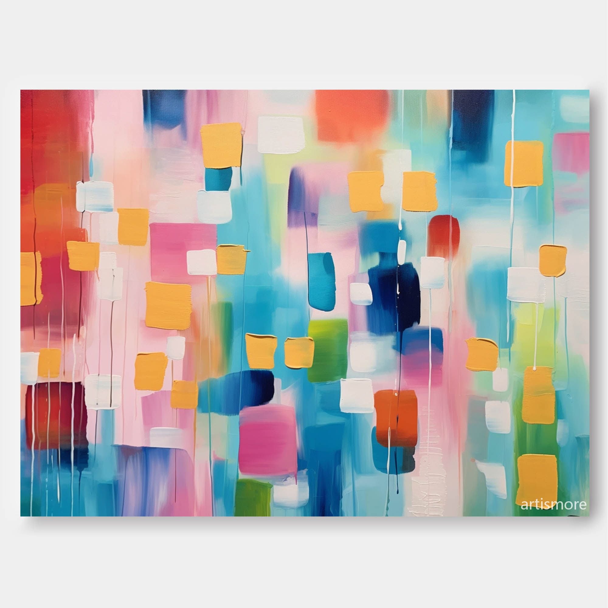 Vibrant Colorful Large Wall Art Original Abstract Oil Painting On Canvas Modern Oil Painting Living Room Decoration