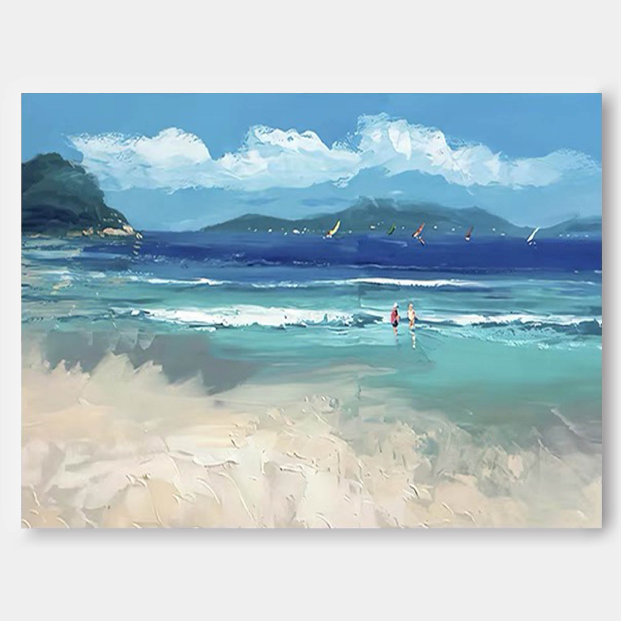 Tranquil Shore - 61cm x 61cm - selling Original hand painted Acrylic Seascape Painting