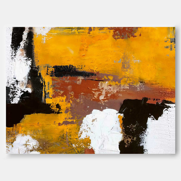 Modern Abstract Canvas Oil Painting Yellow Large Wall Art Original Texture Oil Painting Home Decoration