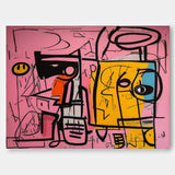 Large interesting Abstract Oil Painting Original Graffiti Wall Art Vibrant Pink Buy Abstract Paintings Online For Living Room
