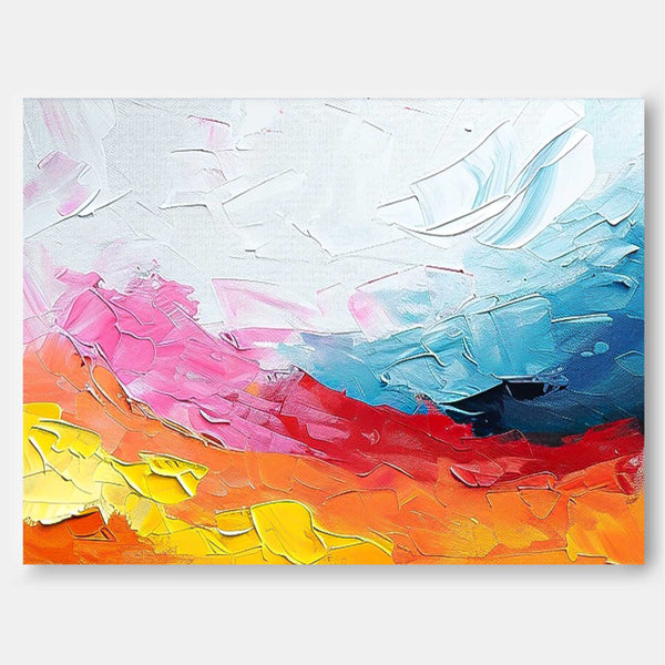 Large Texture Abstract Oil Painting Original Wall Art Vibrant Color Buy Abstract Paintings Online Home Decor