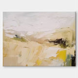 Large Abstract Landscape Oil Painting On Canvas Original Minimalist Yellow Wall Art Modern Nature Art for Living Room