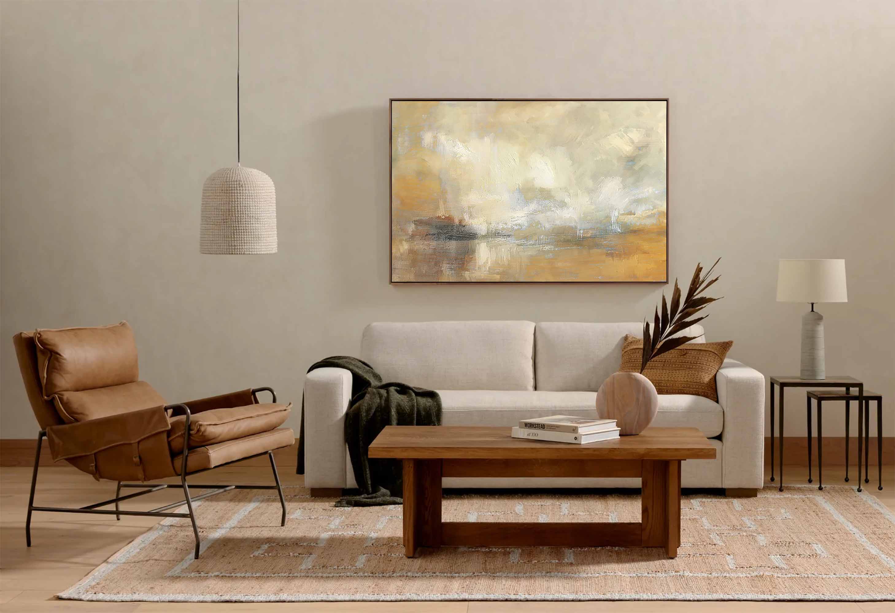 Large Wall Art Modern Abstract Landscape Canvas Oil Painting Original Oil Painting For Living Room