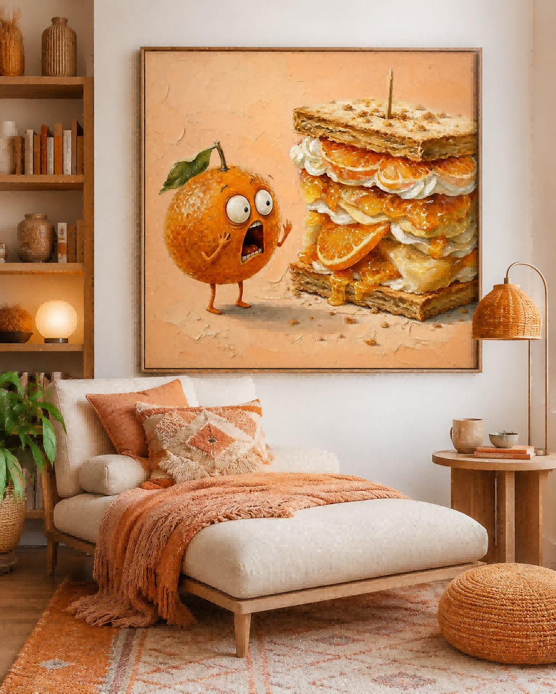 Surreal Pop Art Canvas Featuring Anthropomorphic Fruit And Sweet Treats