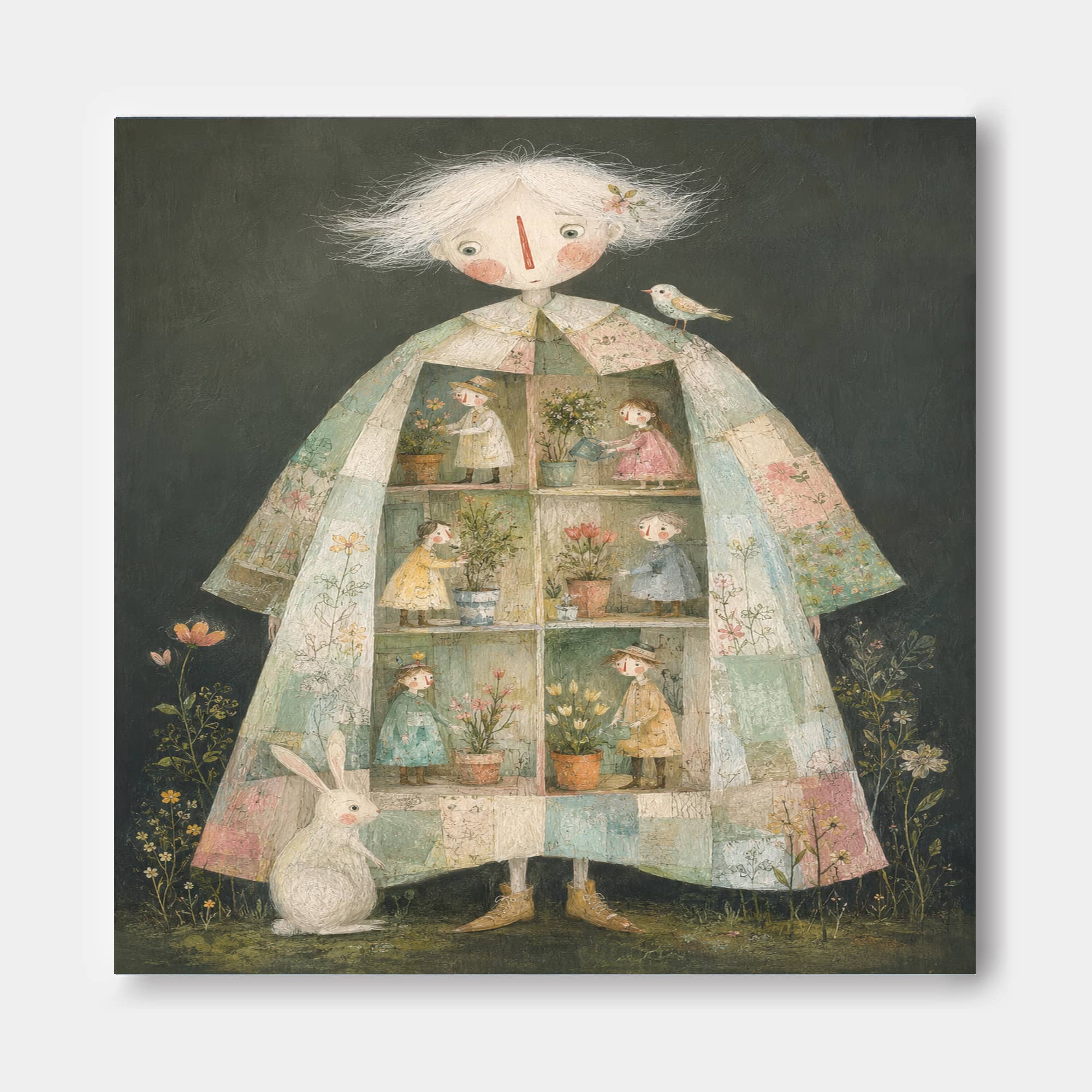 Modern Surrealist Painting With Romantic And Abstract Elements