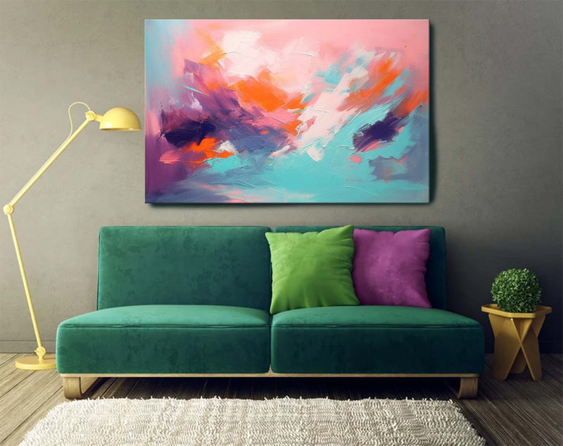 Modern Abstract Painting Bright Colorful Large Abstract Oil Painting Original Wall Art Home Decoration