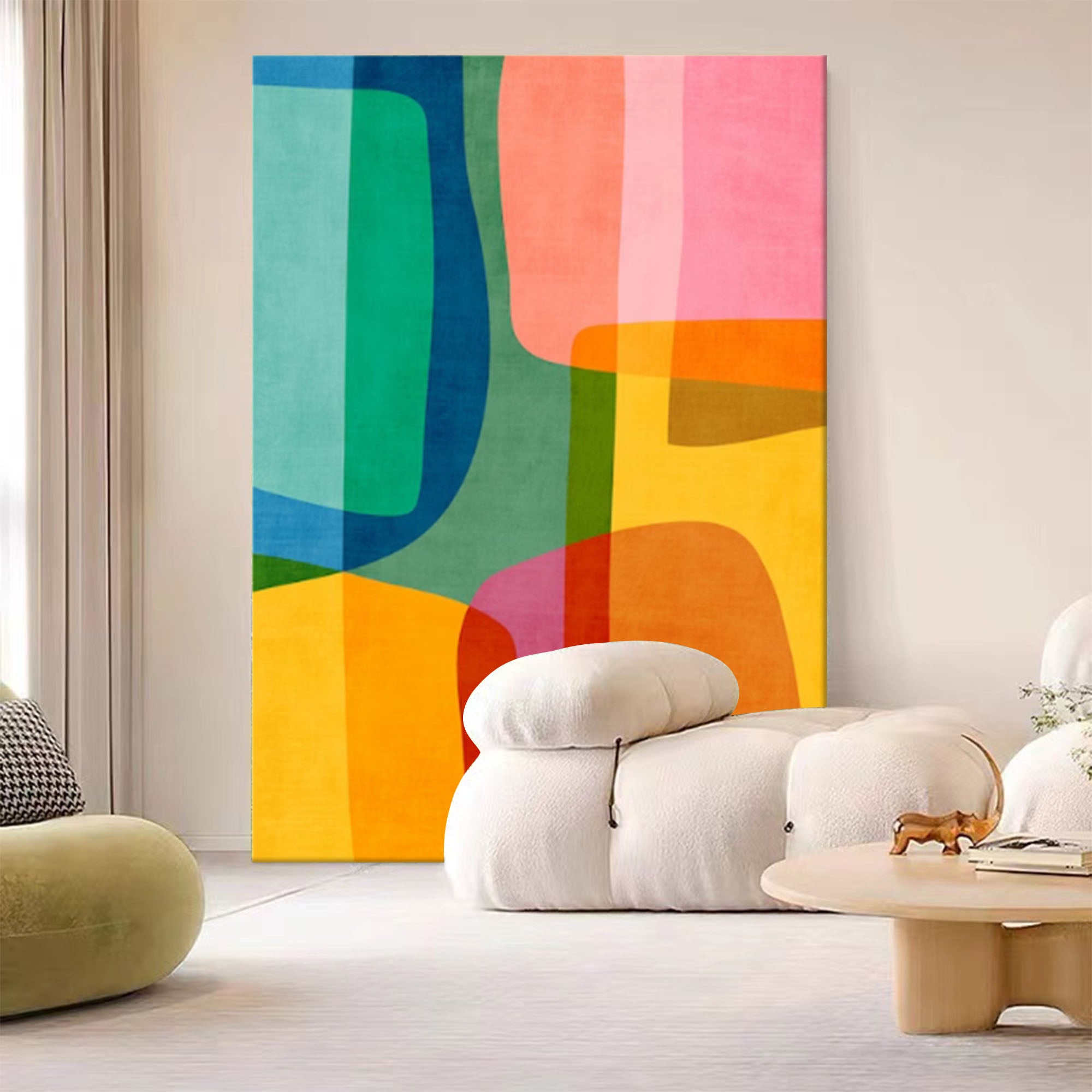 Modern Wall Art Bright Colors Living Room Art Original Multicolored Abstract Acrylic Painting 