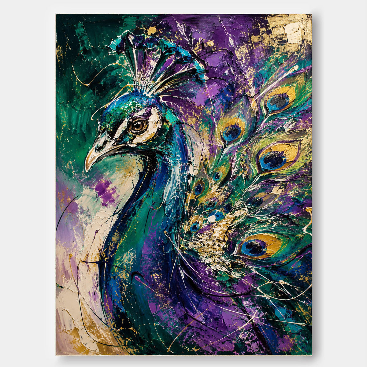 Luxury Peacock Wall Art For Living Room Entryway Modern Gold Accent Decor