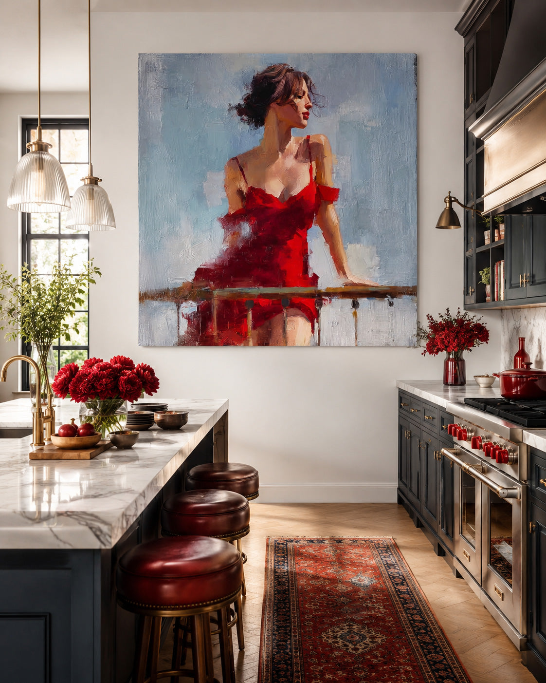 Expressive Female Figure Art With Textured Brushstrokes Square Canvas