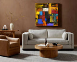 Original Painting On Canvas Abstract Art Geometric Painting Living Room Stylish Wall Decor