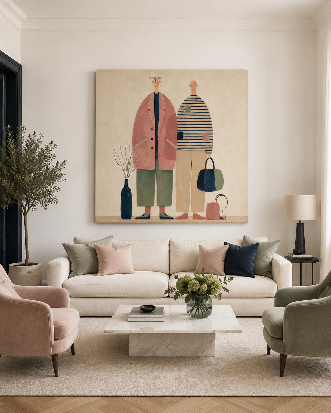Healing Fairytale Art Modern Vintage Illustration Original Canvas Wall Decor