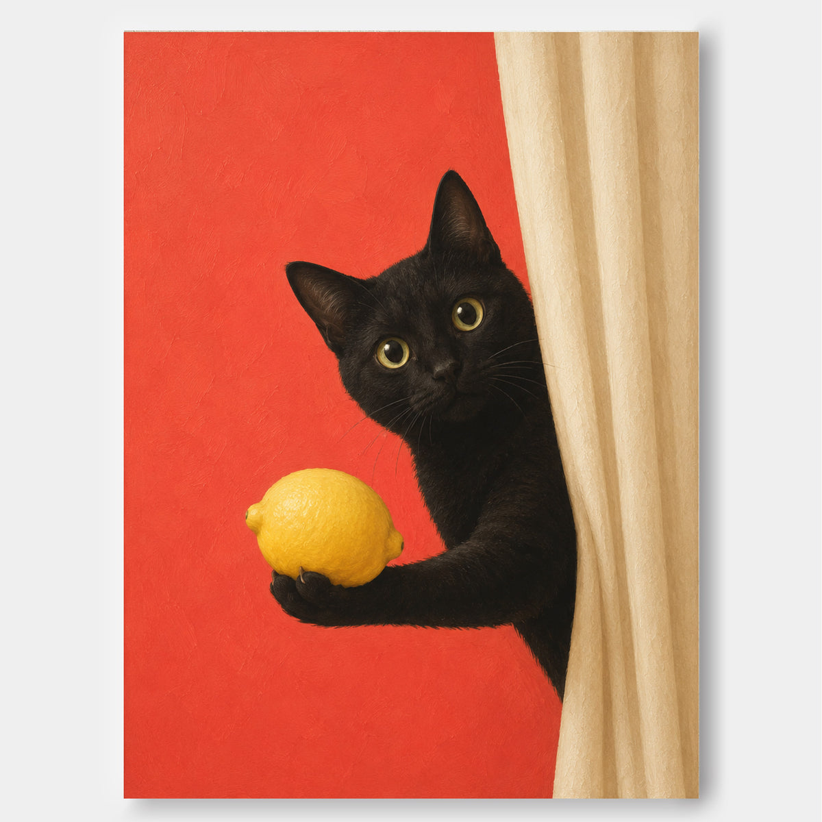 Modern Whimsical Animal Painting With Bold Color Block Design For Living Spaces
