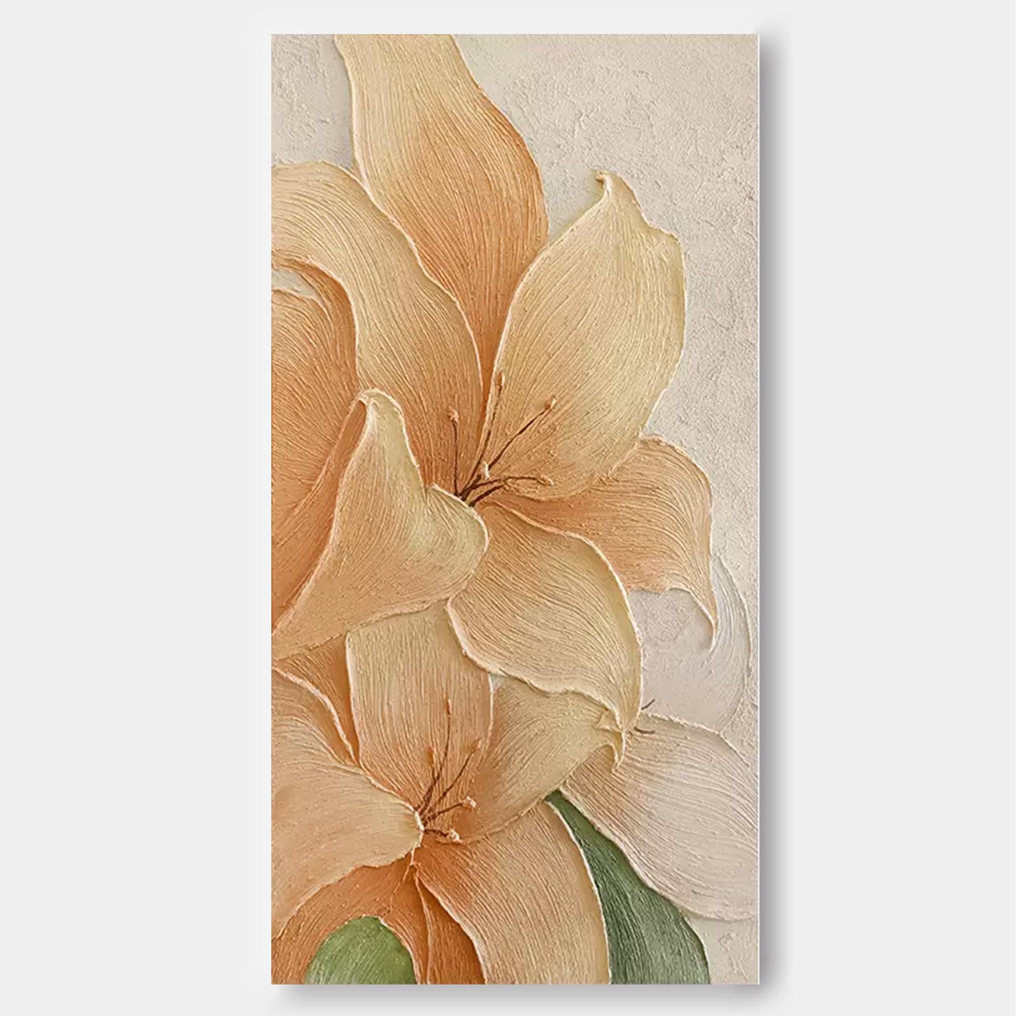 Texture Vibrant Yellow Long Version Large Abstract Oil Painting Original Flower Wall Art Painting Home Decor