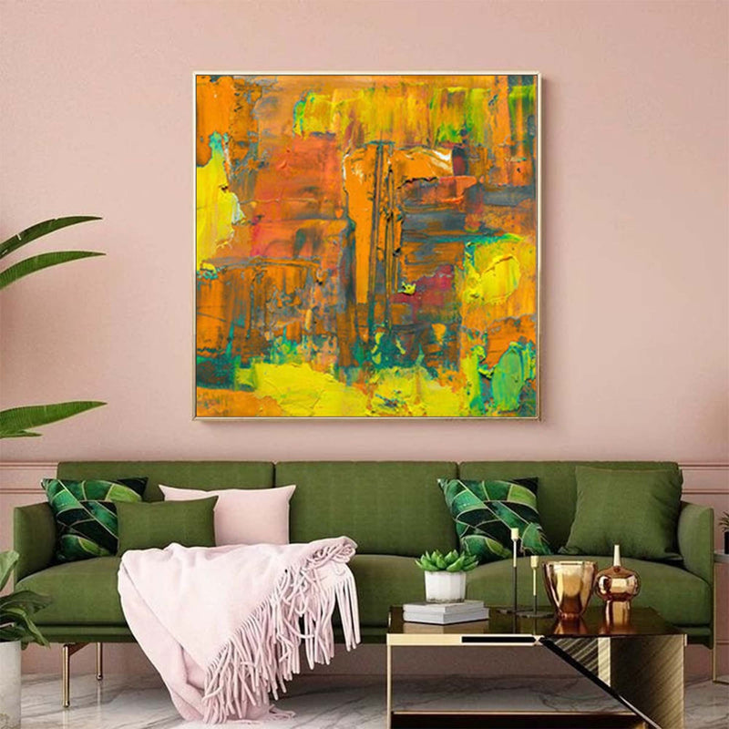 Texture Original Abstract Oil Painting On Canvas Yellow Abstract Acrylic Painting Wall Art Modern Abstract Art Home Decor