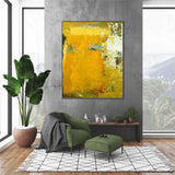 Texture Yellow Abstract Painting On Canvas Large Modern Wall Art Original Minimalist Painting For Living Room