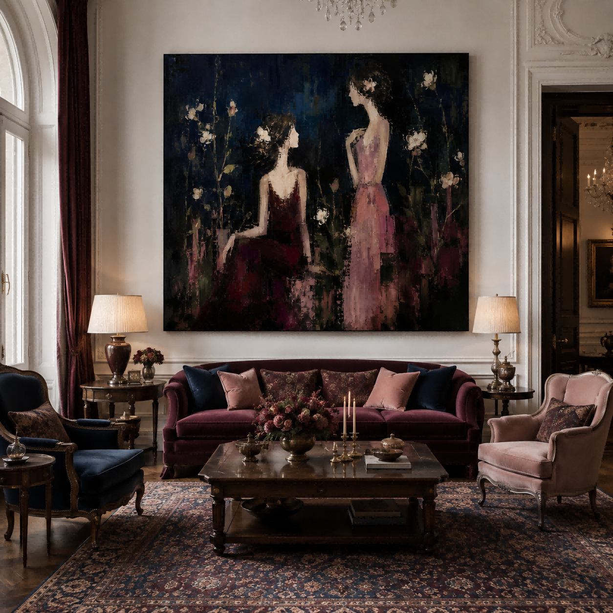 Abstract Expressionist Canvas Art With Rich Texture And Dark Romantic Tones