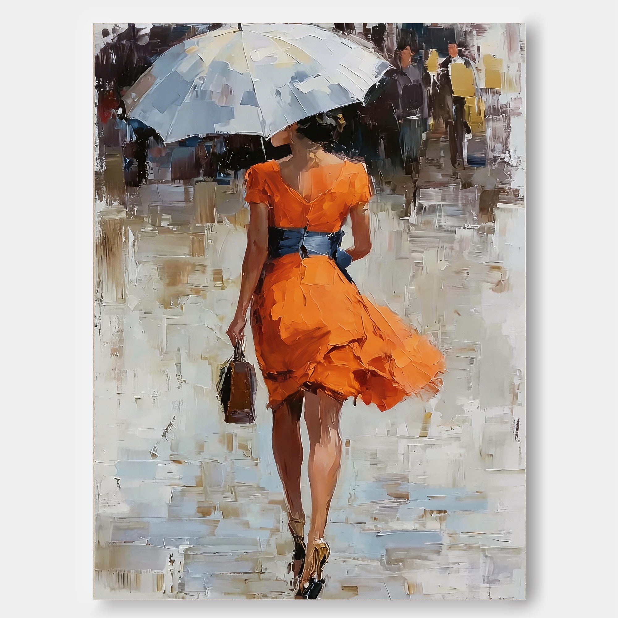 Romantic Rainy Day Scene Original Artwork Ideal Gift For Art Lovers And Collectors