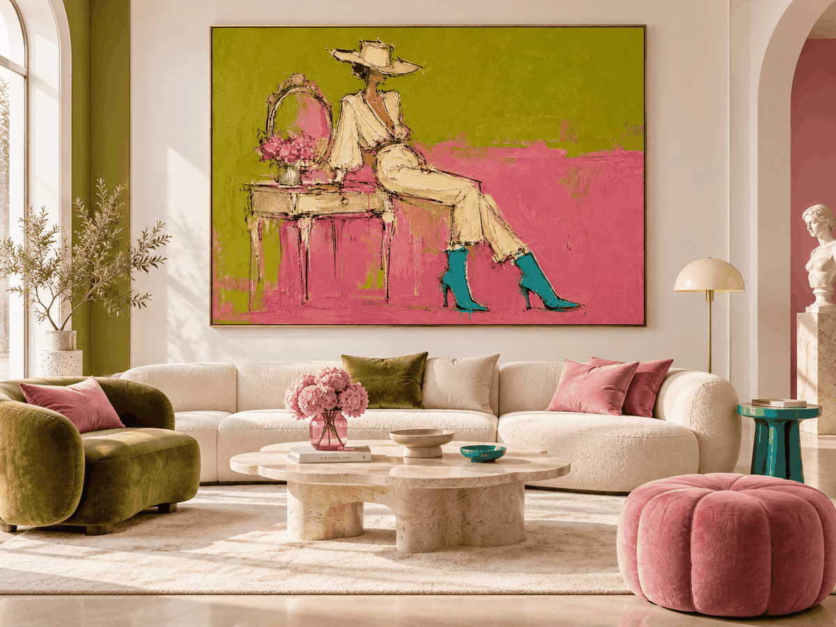 Textured Abstract Art Modern Vintage Style Hand Painted Canvas Textured Abstract Art Modern Hand Painted Canvas
