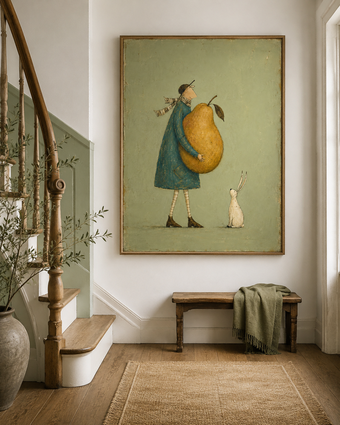 Healing Fairy Tale Art In Vintage Style With Textured Canvas Finish