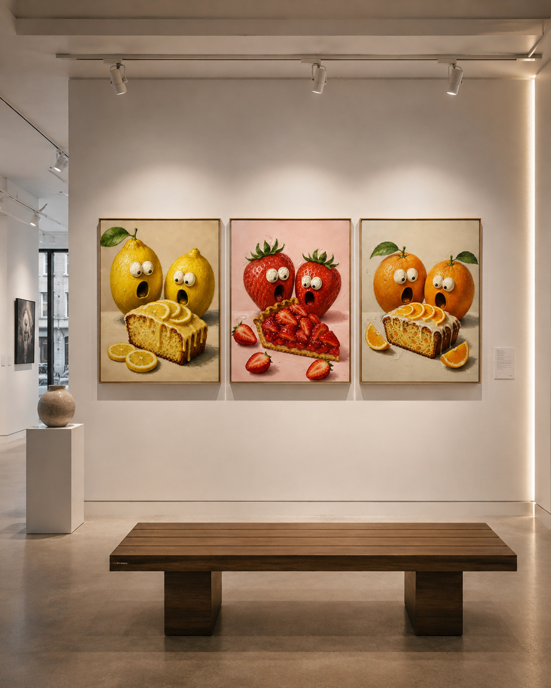 Colorful Pop Art Food Painting Set With Cute Anthropomorphic Fruit Design