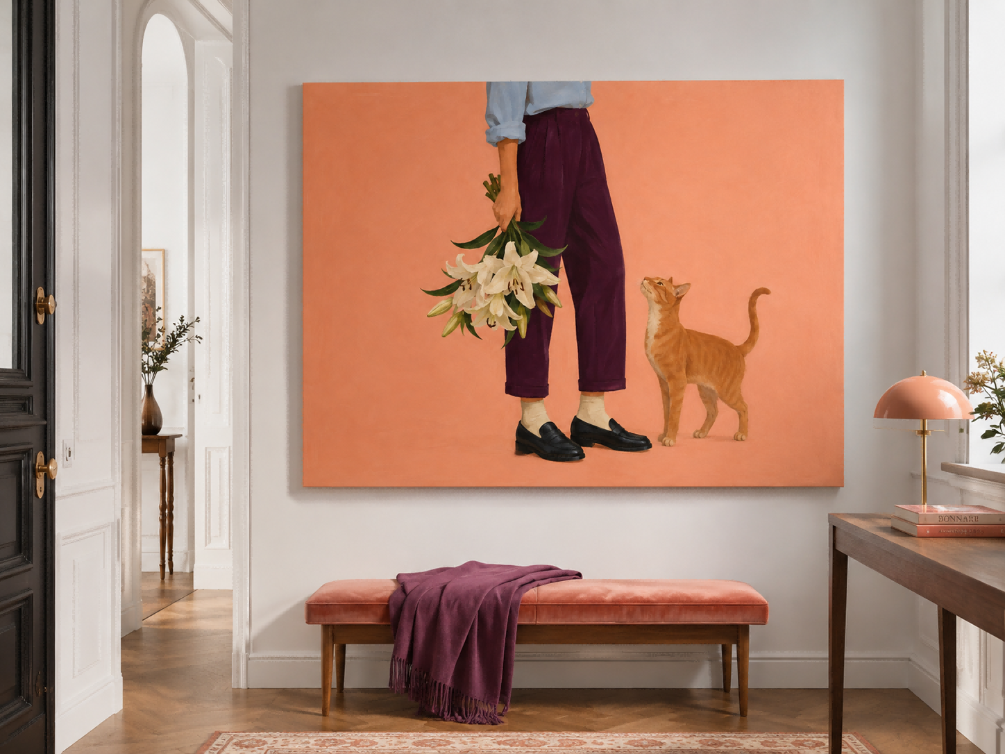 Minimalist Figurative Canvas Art Daily Life Warmth Original Oil
