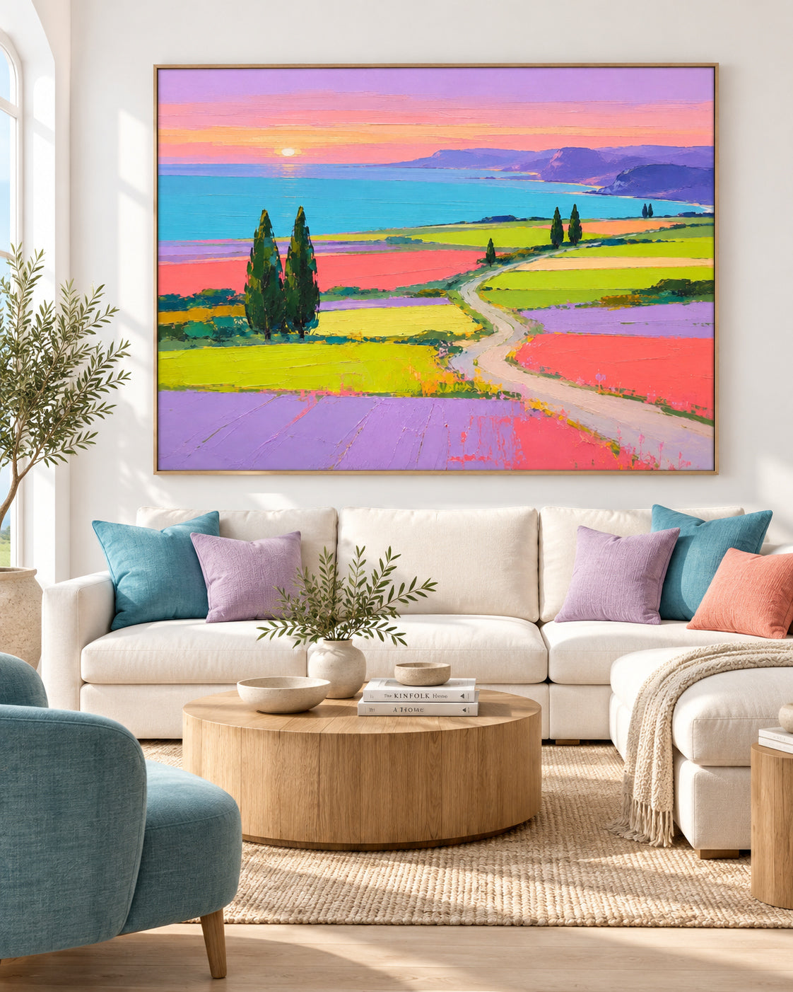 Romantic Impressionist Style Painting With Bold Colors And Textured Finish